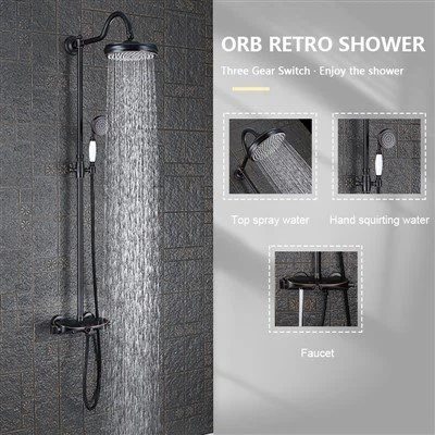 Bộ vòi hoa sen ổn nhiệt kiểu cổ điển